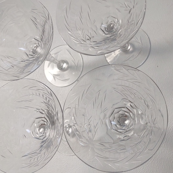 4pc Fostoria Nairn Champagne Sherbet Clear Crystal Stem Crystal wine glasses - Picture 8 of 14